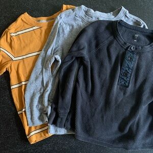 Gap / Old Navy XS Long Sleeve Boys Cotton T-shirts - Set of 3